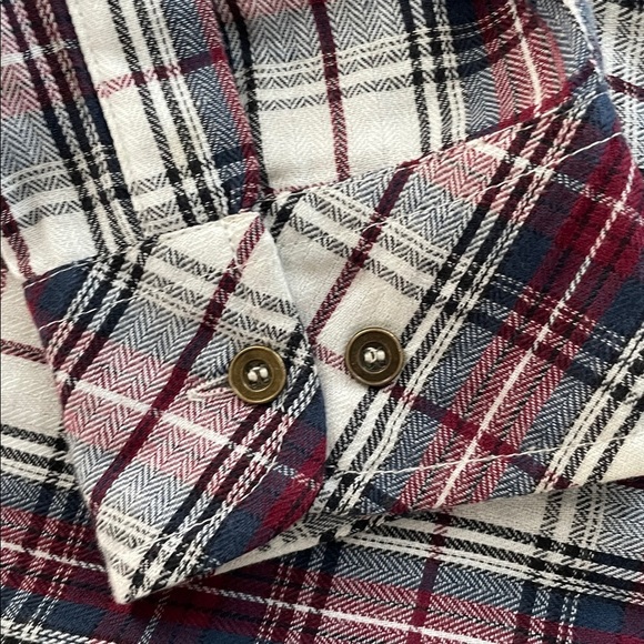 Lola P Studded Western Cowgirl Shirt Plaid Flannel Grunge 100% Cotton Size Large - Picture 9 of 9